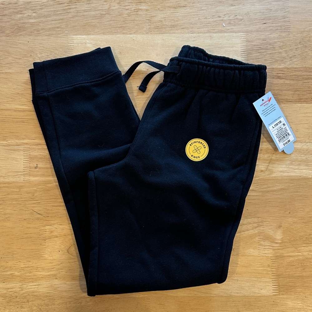 Cat and Jack Girls Joggers, black, size 10/12, NWT